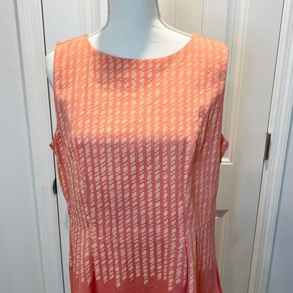 Isaac Mizrahi Live Sleeveless Women's Dress Orange Lined Midi Size 14 - Picture 2 of 14